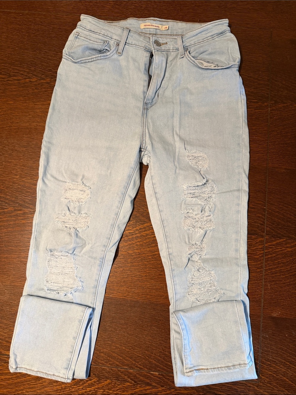 Levi's Light Blue Ripped Skinny Jeans